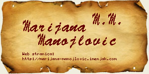 Marijana Manojlović vizit kartica